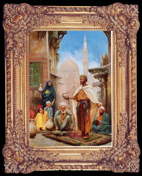 framed  unknow artist Arab or Arabic people and life. Orientalism oil paintings  415, Ta024